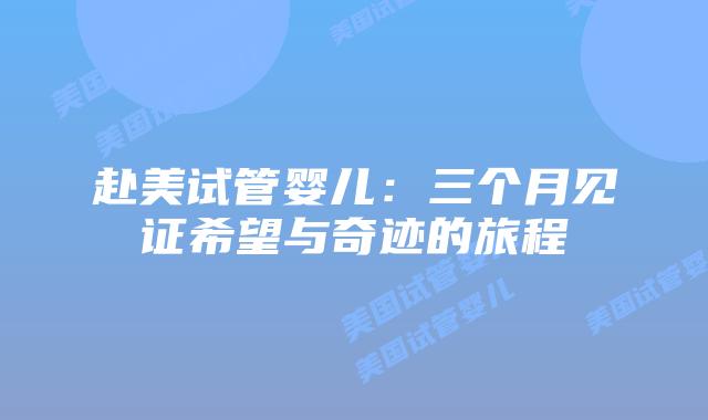 赴美试管婴儿:三个月见证希望与奇迹的旅程插图 赴美试管婴儿:三个月见证希望与奇迹的旅程