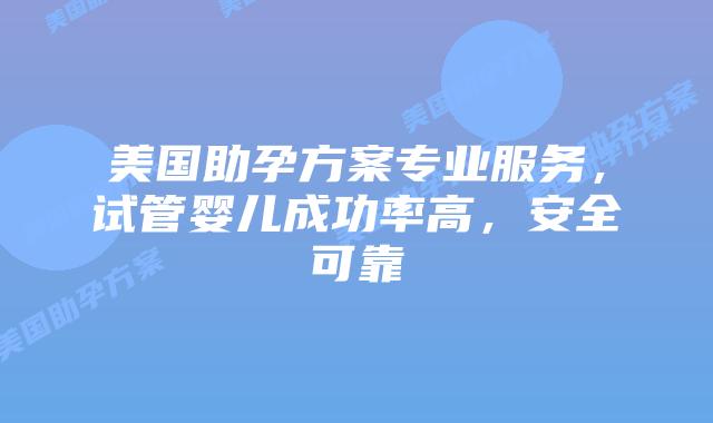 美国助孕方案专业服务,试管婴儿成功率高,安全可靠插图 美国助孕方案专业服务,试管婴儿成功率高,安全可靠