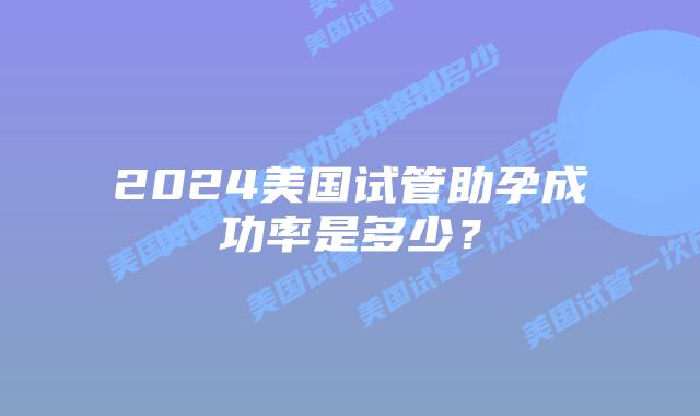 2024美国试管助孕成功率是多少？