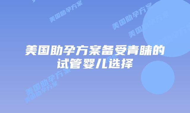 美国助孕方案备受青睐的试管婴儿选择