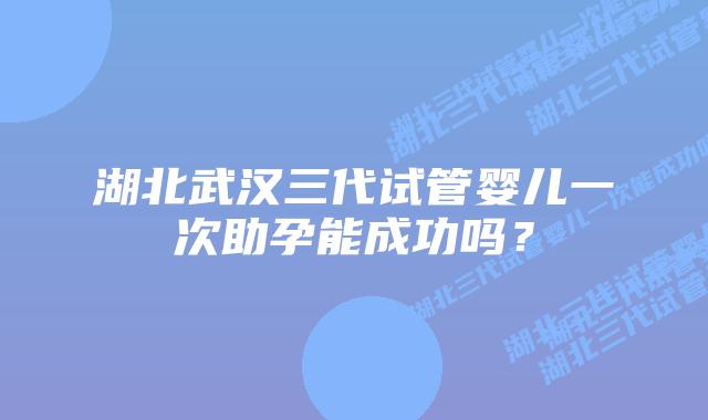 湖北武汉三代试管婴儿一次助孕能成功吗?插图 湖北武汉三代试管婴儿一次助孕能成功吗?