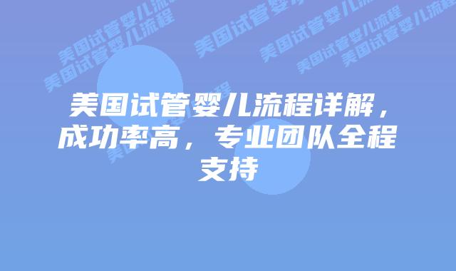 美国试管婴儿流程详解，成功率高，专业团队全程支持