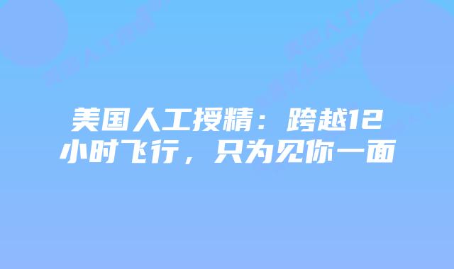 美国人工授精：跨越12小时飞行，只为见你一面
