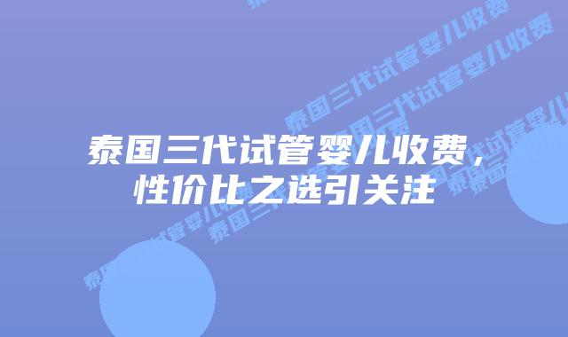 泰国三代试管婴儿收费，性价比之选引关注