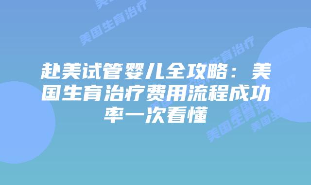 赴美试管婴儿全攻略：美国生育治疗费用流程成功率一次看懂
