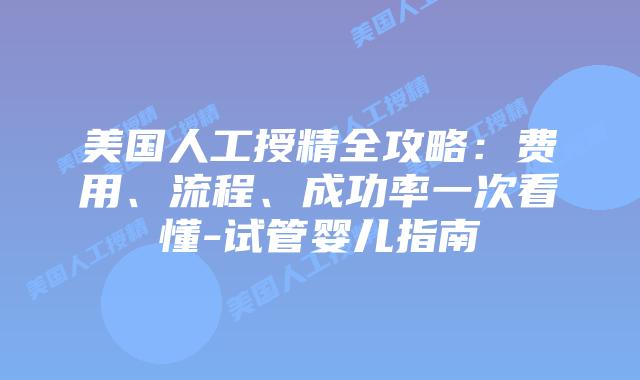 美国人工授精全攻略：费用、流程、成功率一次看懂-试管婴儿指南