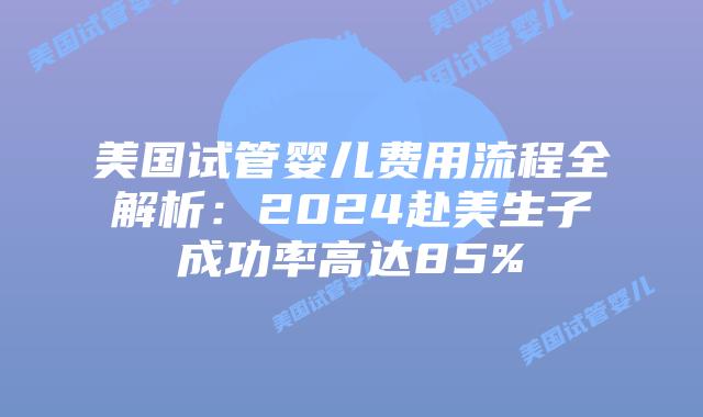 美国试管婴儿费用流程全解析:2024赴美生子成功率高达85%插图 美国试管婴儿费用流程全解析:2024赴美生子成功率高达85%