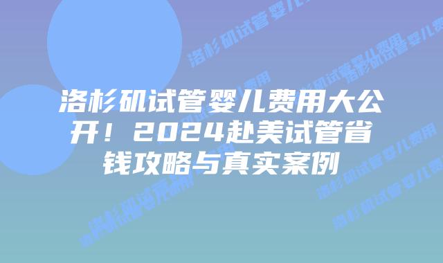 洛杉矶试管婴儿费用大公开!2024赴美试管省钱攻略与真实案例插图 洛杉矶试管婴儿费用大公开!2024赴美试管省钱攻略与真实案例