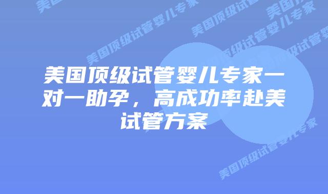 美国顶级试管婴儿专家一对一助孕，高成功率赴美试管方案