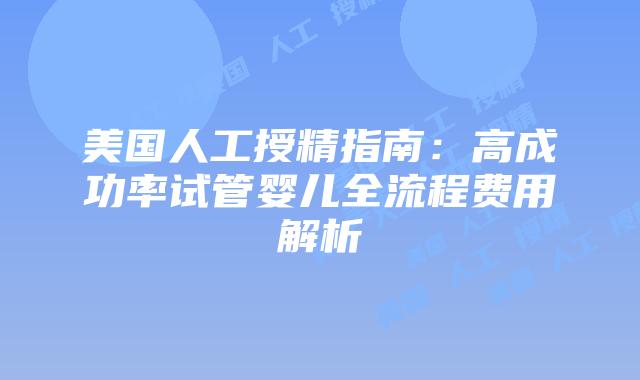 美国人工授精指南:高成功率试管婴儿全流程费用解析插图 美国人工授精指南:高成功率试管婴儿全流程费用解析