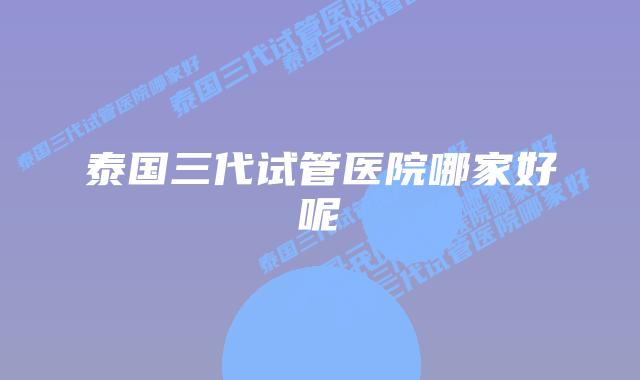 泰国三代试管医院哪家好呢插图 泰国三代试管医院哪家好呢
