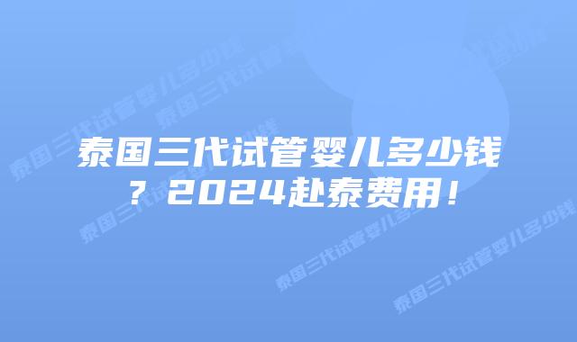 泰国三代试管婴儿多少钱?2024赴泰费用!插图 泰国三代试管婴儿多少钱?2024赴泰费用!