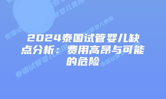 2024泰国试管婴儿缺点分析:费用高昂与可能的危险插图 2024泰国试管婴儿缺点分析:费用高昂与可能的危险