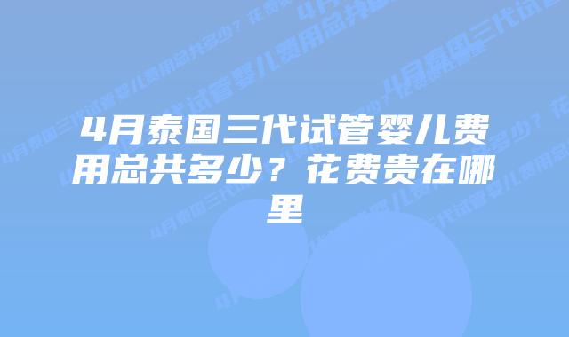 4月泰国三代试管婴儿费用总共多少?花费贵在哪里插图 4月泰国三代试管婴儿费用总共多少?花费贵在哪里
