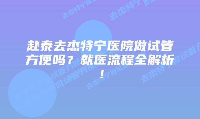 赴泰去杰特宁医院做试管方便吗?就医流程全解析!插图 赴泰去杰特宁医院做试管方便吗?就医流程全解析!