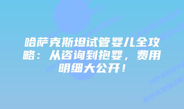 哈萨克斯坦试管婴儿全攻略:从咨询到抱婴,费用明细大公开!插图 哈萨克斯坦试管婴儿全攻略:从咨询到抱婴,费用明细大公开!