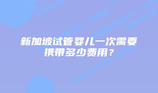 新加坡试管婴儿一次需要携带多少费用？