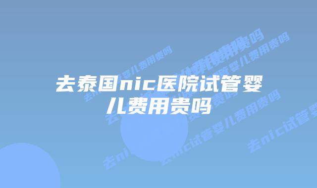 去泰国nic医院试管婴儿费用贵吗