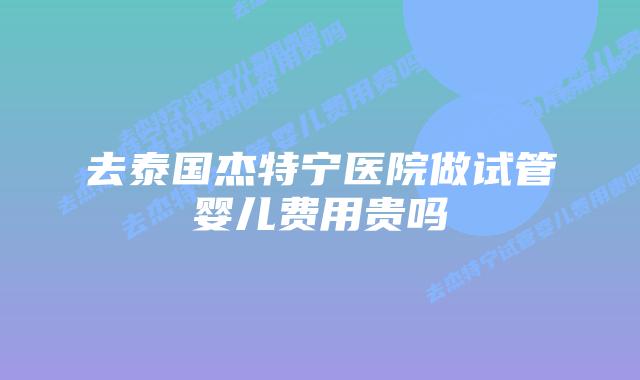 去泰国杰特宁医院做试管婴儿费用贵吗插图 去泰国杰特宁医院做试管婴儿费用贵吗