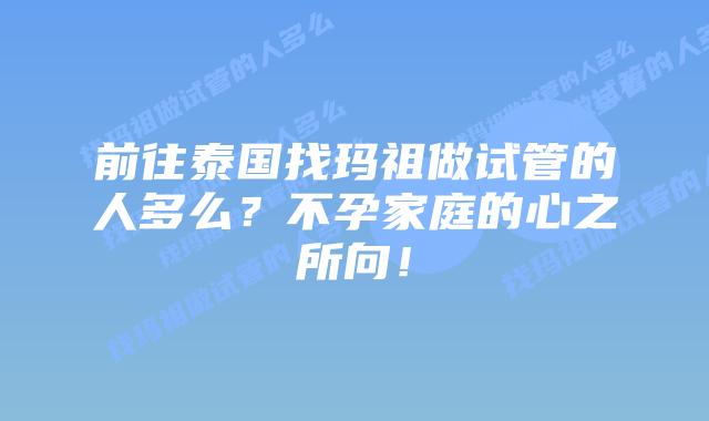 前往泰国找玛祖做试管的人多么?不孕家庭的心之所向!插图 前往泰国找玛祖做试管的人多么?不孕家庭的心之所向!