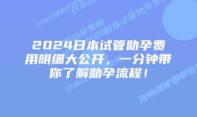 2024日本试管助孕费用明细大公开,一分钟带你了解助孕流程!插图 2024日本试管助孕费用明细大公开,一分钟带你了解助孕流程!