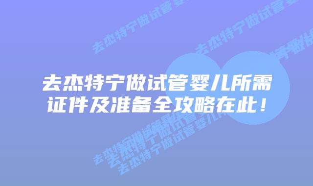去杰特宁做试管婴儿所需证件及准备全攻略在此！