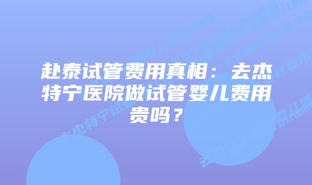 赴泰试管费用真相:去杰特宁医院做试管婴儿费用贵吗?插图 赴泰试管费用真相:去杰特宁医院做试管婴儿费用贵吗?