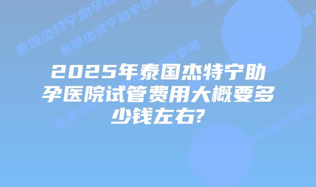 2025年泰国杰特宁助孕医院试管费用大概要多少钱左右?插图 2025年泰国杰特宁助孕医院试管费用大概要多少钱左右?