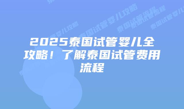 2025泰国试管婴儿全攻略!了解泰国试管费用流程插图 2025泰国试管婴儿全攻略!了解泰国试管费用流程