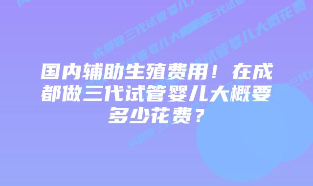 国内辅助生殖费用！在成都做三代试管婴儿大概要多少花费？