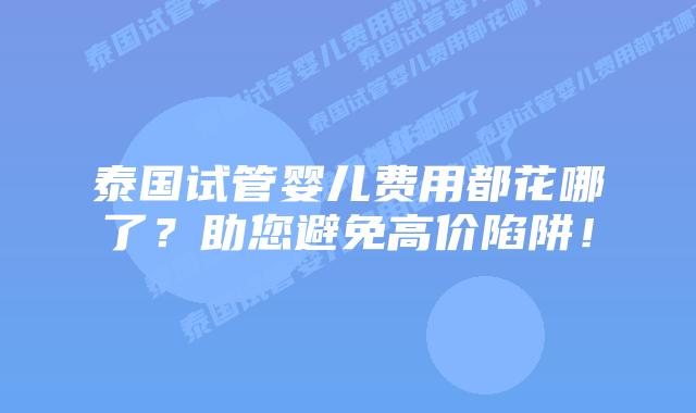 泰国试管婴儿费用都花哪了？助您避免高价陷阱！