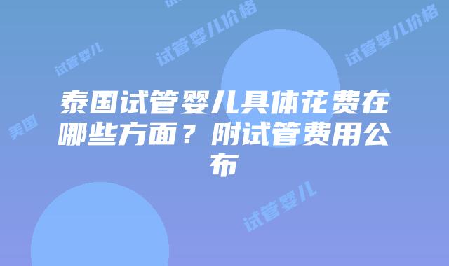 泰国试管婴儿具体花费在哪些方面?附试管费用公布插图 泰国试管婴儿具体花费在哪些方面?附试管费用公布