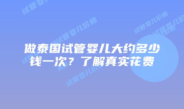 做泰国试管婴儿大约多少钱一次?了解真实花费插图 做泰国试管婴儿大约多少钱一次?了解真实花费