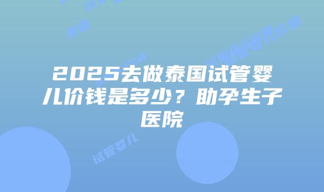 2025去做泰国试管婴儿价钱是多少？助孕生子医院