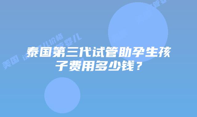 泰国第三代试管助孕生孩子费用多少钱?插图 泰国第三代试管助孕生孩子费用多少钱?