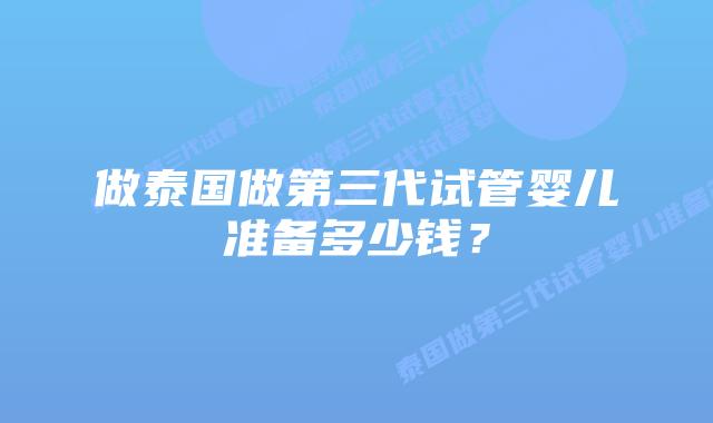 做泰国做第三代试管婴儿准备多少钱?插图 做泰国做第三代试管婴儿准备多少钱?