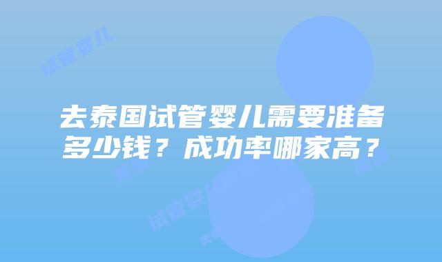 去泰国试管婴儿需要准备多少钱?成功率哪家高?插图 去泰国试管婴儿需要准备多少钱?成功率哪家高?