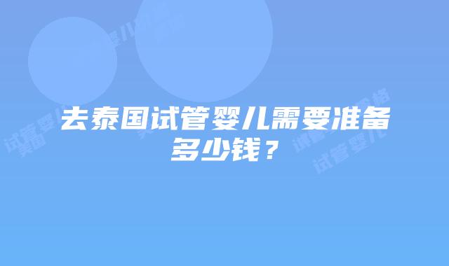 去泰国试管婴儿需要准备多少钱?插图 去泰国试管婴儿需要准备多少钱?