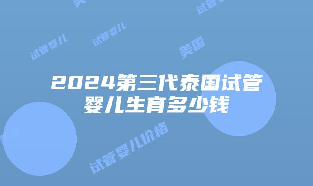 2024第三代泰国试管婴儿生育多少钱插图 2024第三代泰国试管婴儿生育多少钱