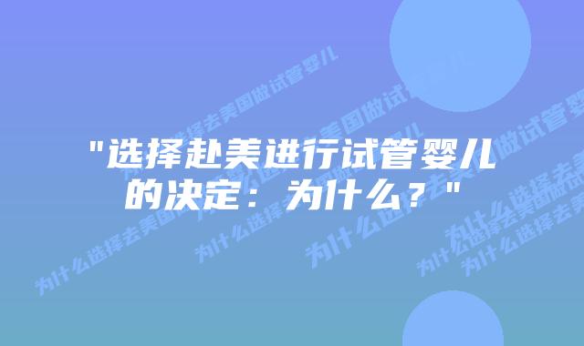 “选择赴美进行试管婴儿的决定:为什么?”插图 “选择赴美进行试管婴儿的决定:为什么?”插图