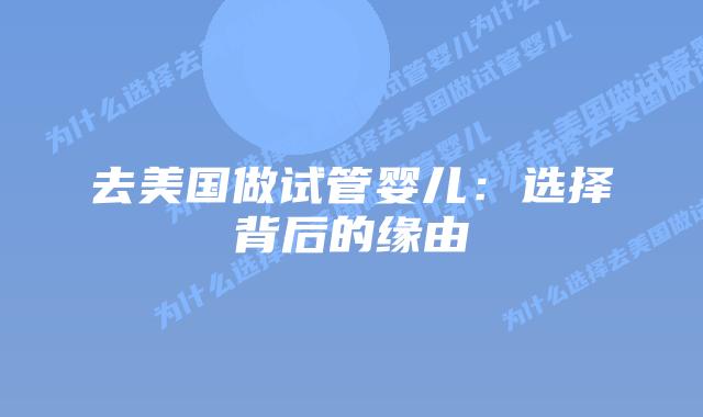 去美国做试管婴儿:选择背后的缘由插图 去美国做试管婴儿:选择背后的缘由
