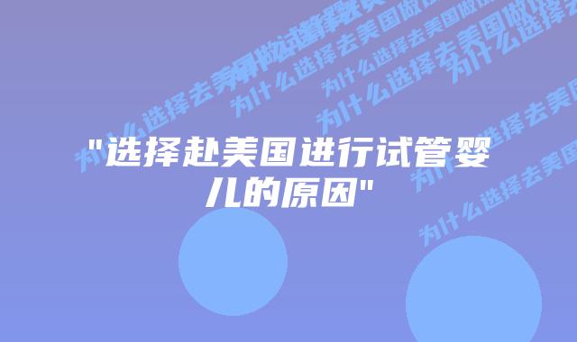 “选择赴美国进行试管婴儿的原因”插图 “选择赴美国进行试管婴儿的原因”插图