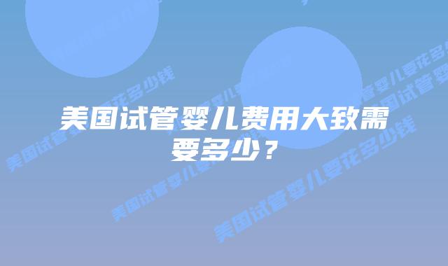 美国试管婴儿费用大致需要多少?插图 美国试管婴儿费用大致需要多少?