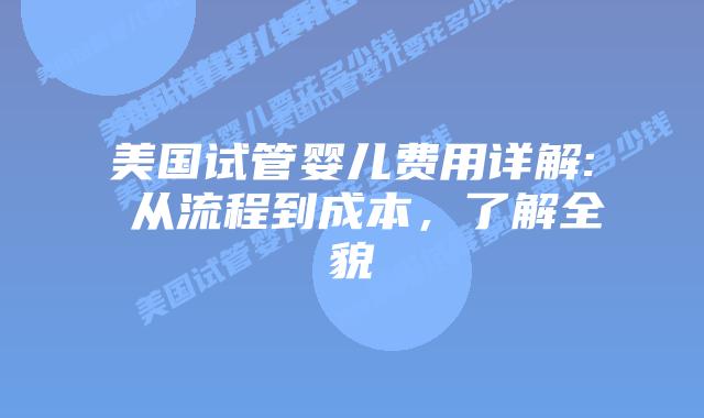 美国试管婴儿费用详解: 从流程到成本,了解全貌插图 美国试管婴儿费用详解: 从流程到成本,了解全貌