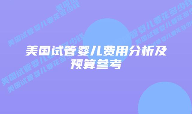美国试管婴儿费用分析及预算参考插图 美国试管婴儿费用分析及预算参考