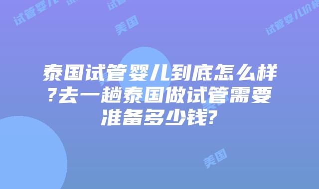 泰国试管婴儿到底怎么样?去一趟泰国做试管需要准备多少钱?插图 泰国试管婴儿到底怎么样?去一趟泰国做试管需要准备多少钱?