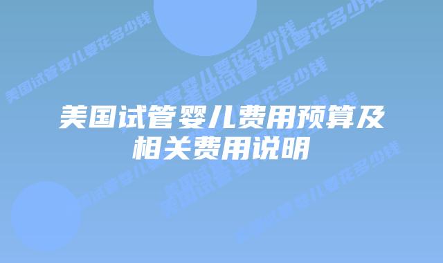 美国试管婴儿费用预算及相关费用说明