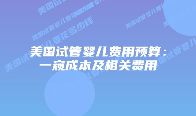 美国试管婴儿费用预算:一窥成本及相关费用插图 美国试管婴儿费用预算:一窥成本及相关费用