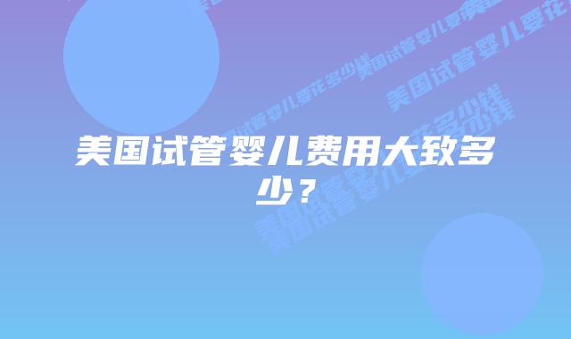 美国试管婴儿费用大致多少？