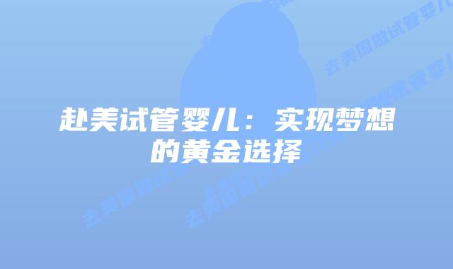 赴美试管婴儿:实现梦想的黄金选择插图 赴美试管婴儿:实现梦想的黄金选择